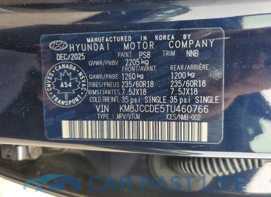 KM8JCCDE5TU460766# 13