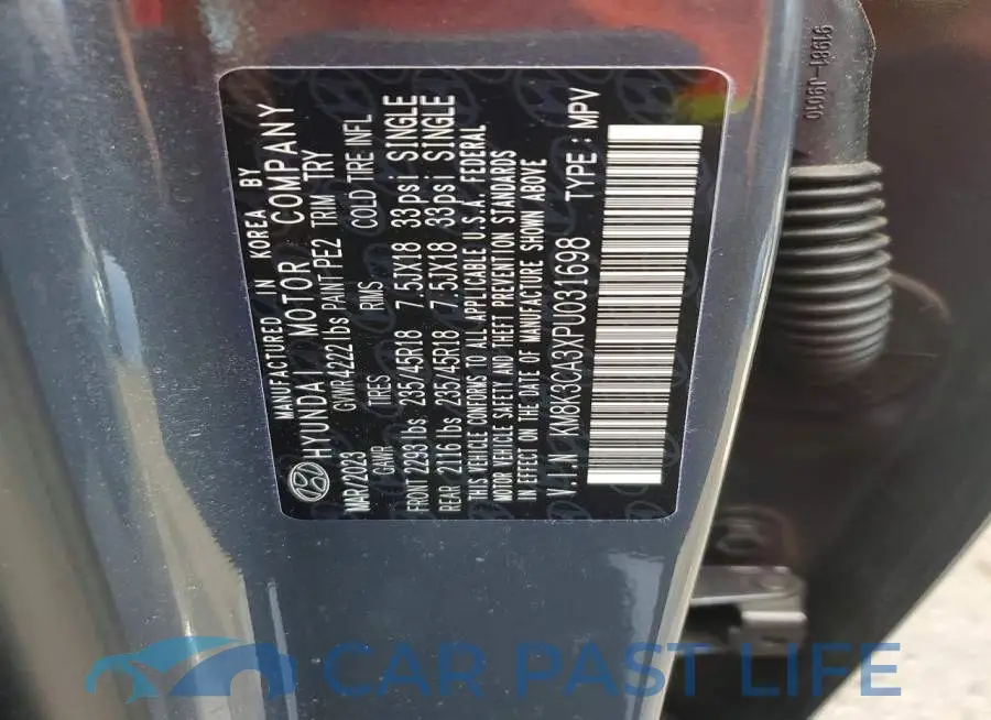 KM8K3CA3XPU031698# 12