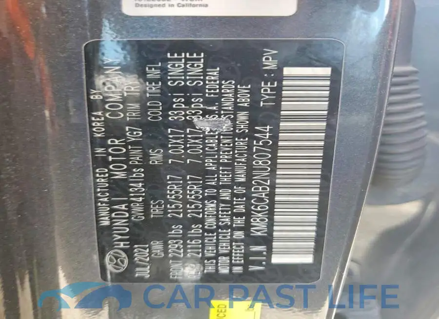 KM8K6CAB2NU807544# 12