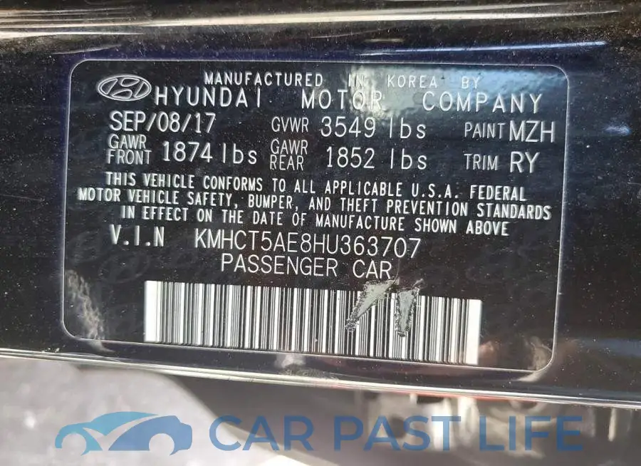 KMHCT5AE8HU363707# 13