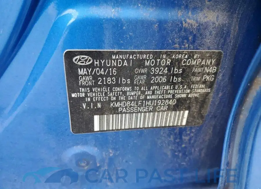 KMHD84LF1HU192840# 13