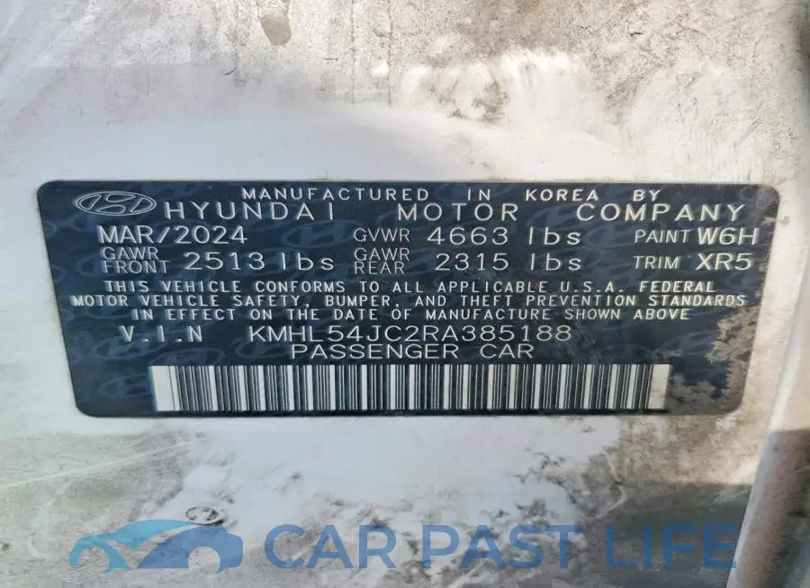 KMHL54JC2RA385188# 12