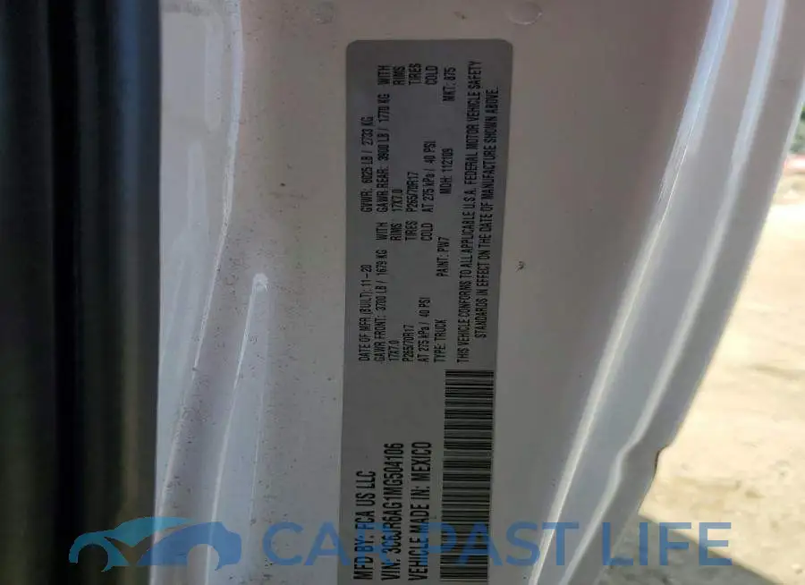 3C6JR6AG1MG504106# 12