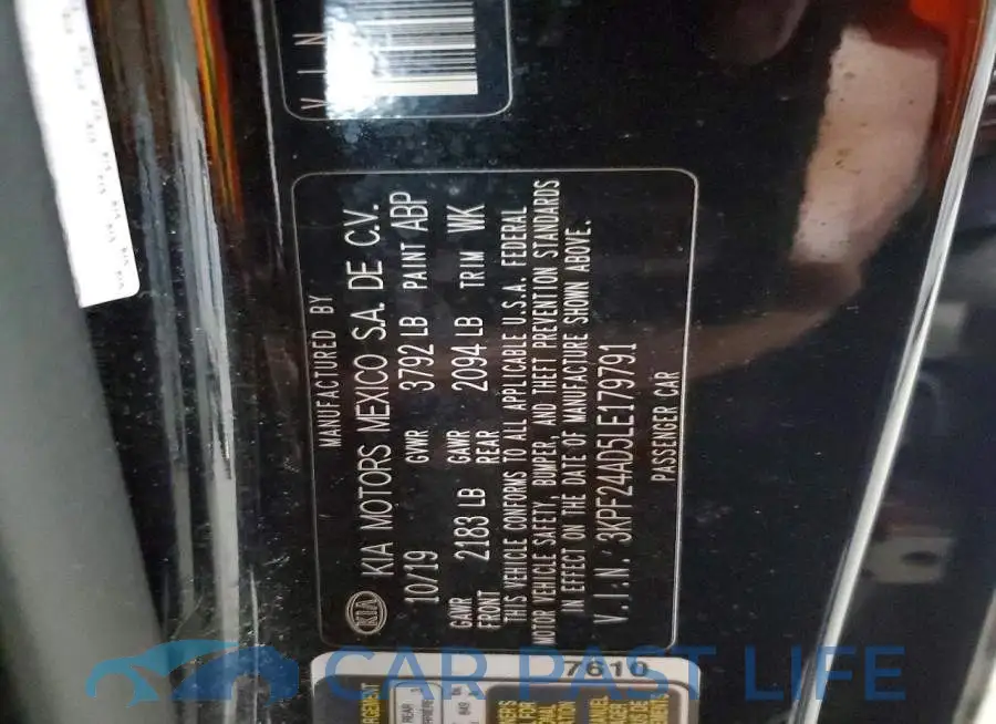 3KPF24AD5LE179791# 13