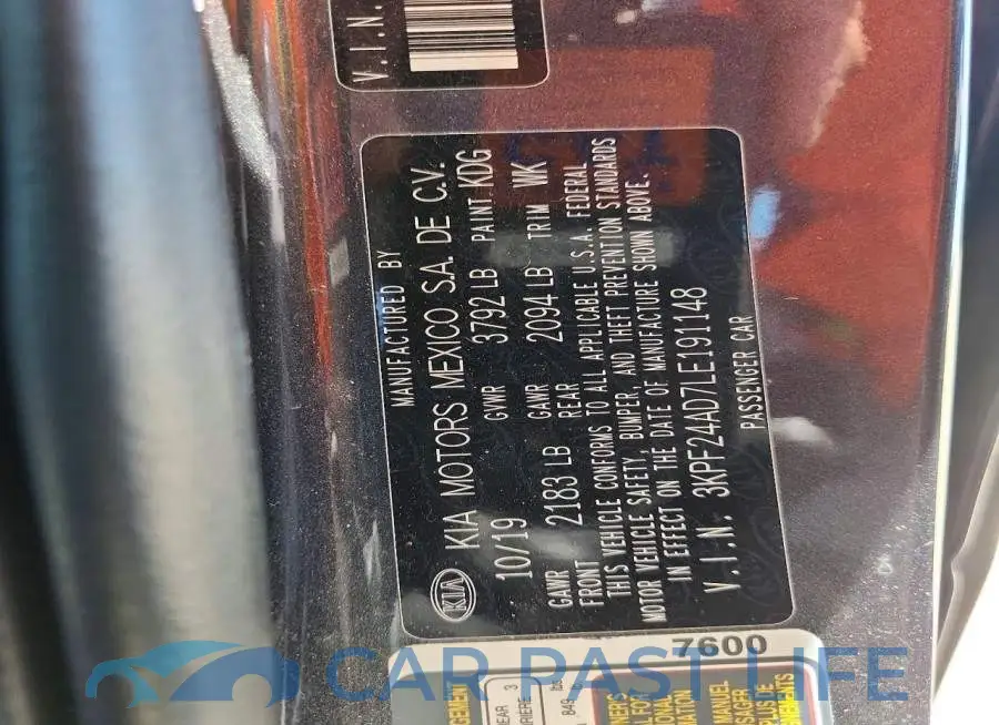 3KPF24AD7LE191148# 13