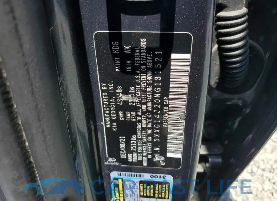 5XXG14J20NG131521# 12