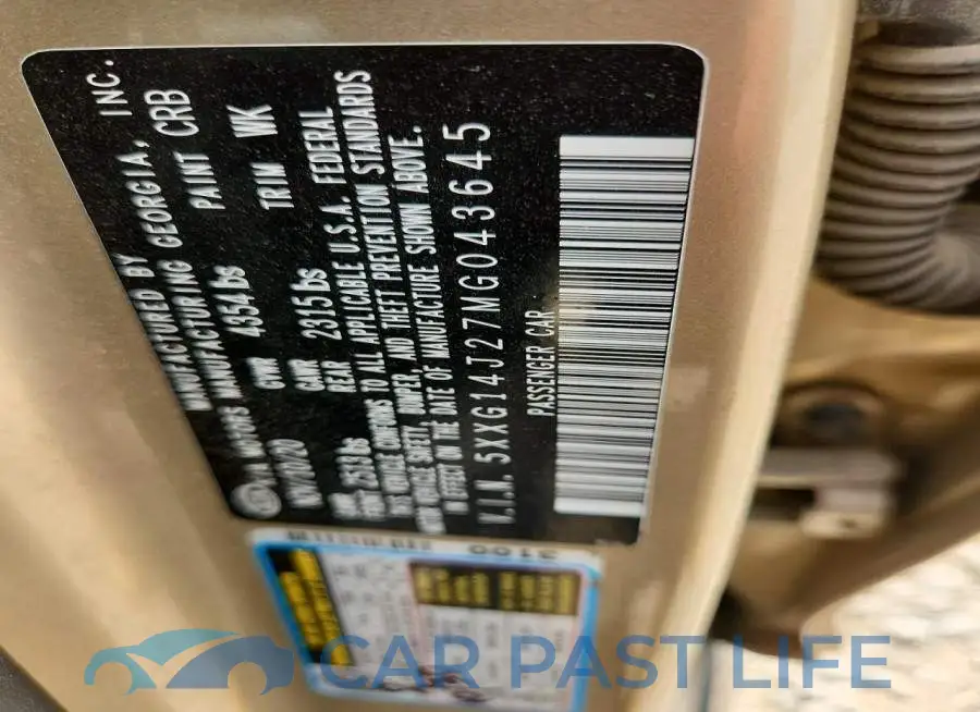5XXG14J27MG043645# 12