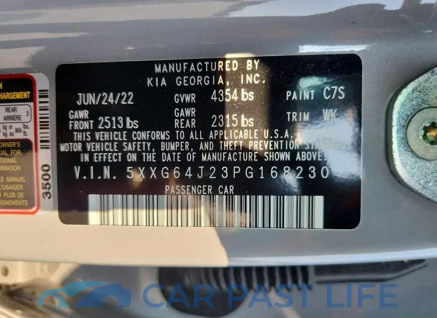 5XXG64J23PG168230# 12