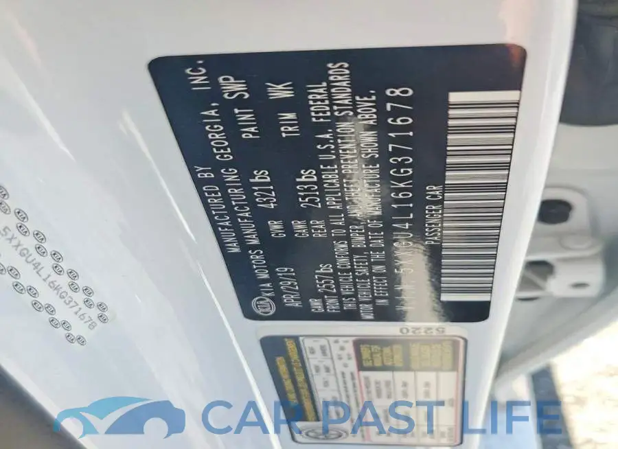 5XXGU4L16KG371678# 12