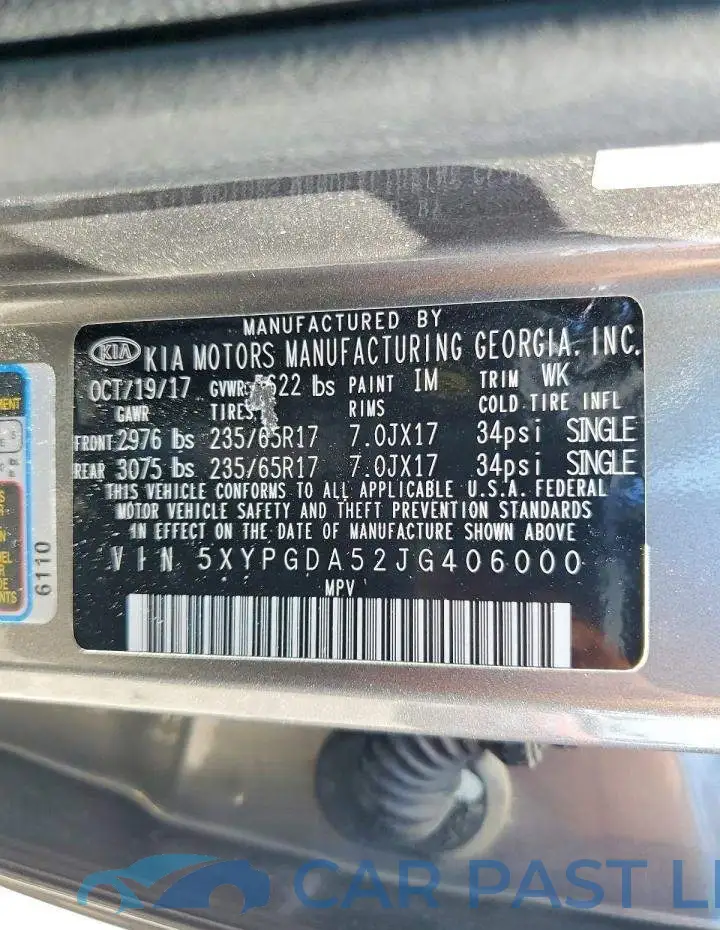 5XYPGDA52JG406000# 13