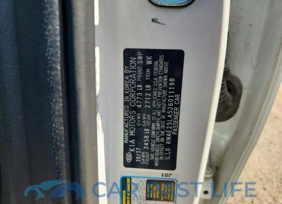 KNAE25LA5J6011198# 12