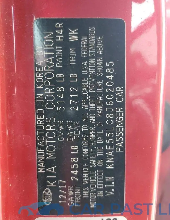 KNAE55LC8J6020485# 14
