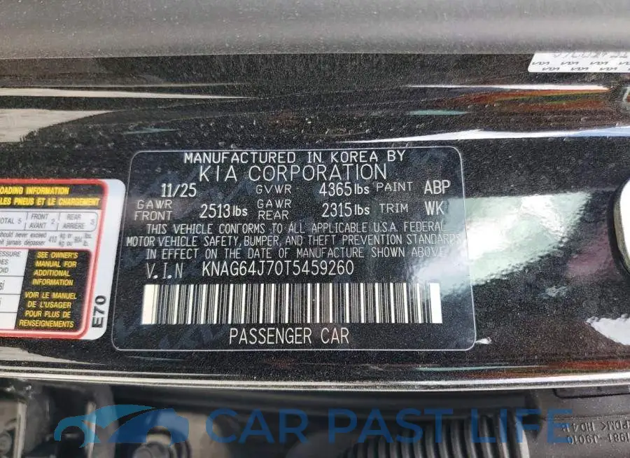 KNAG64J70T5459260# 13