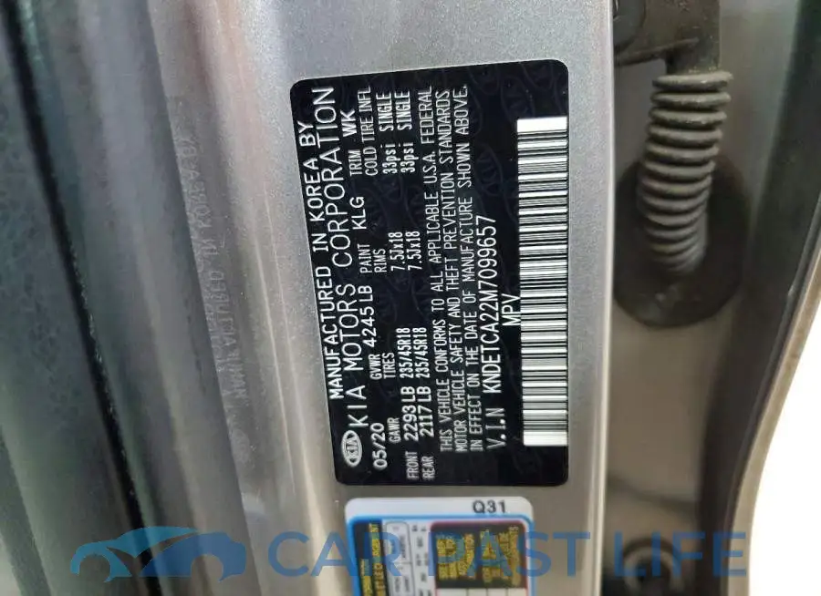 KNDETCA22M7099657# 13
