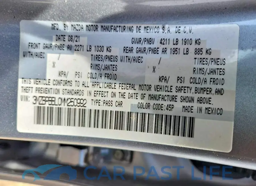 3MZBPBBL0MM250992# 13