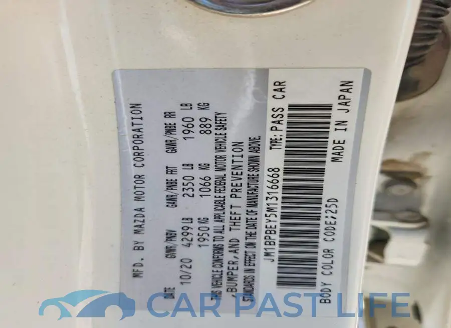 JM1BPBEY5M1316668# 12