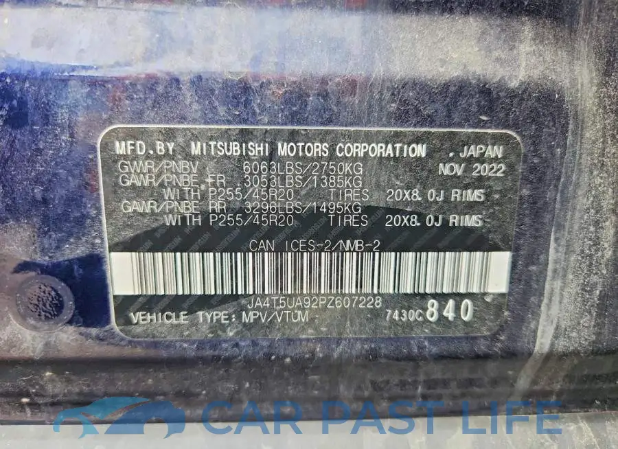 JA4T5UA92PZ607228# 12