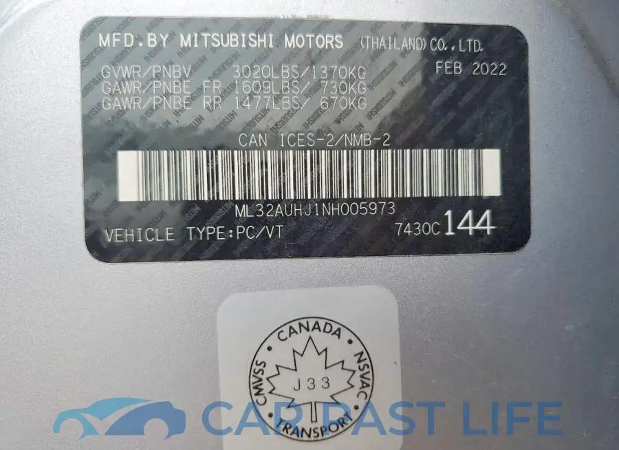 ML32AUHJ1NH005973# 12