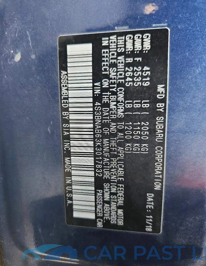4S3BNAB63K3017832# 12