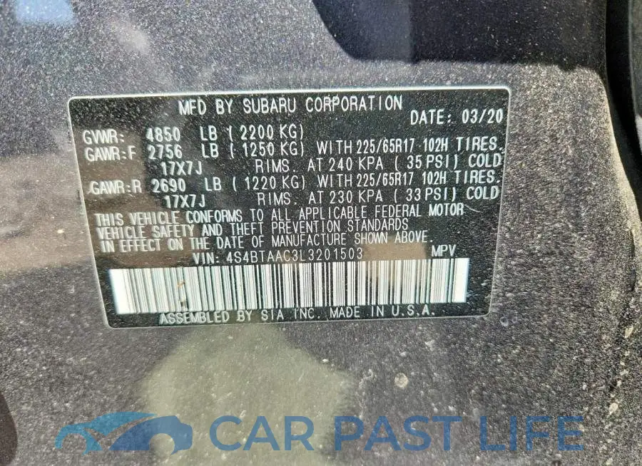 4S4BTAAC3L3201503# 14