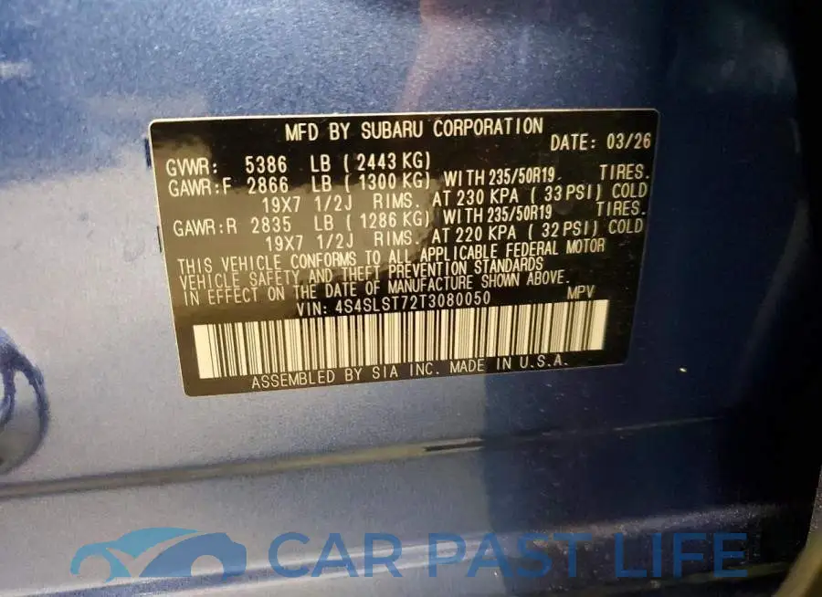 4S4SLST72T3080050# 12