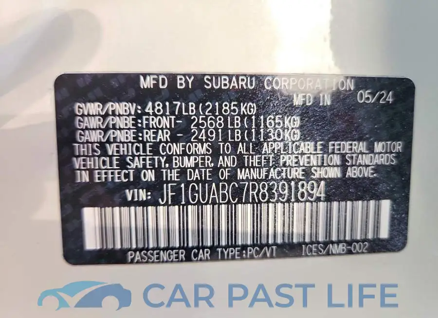 JF1GUABC7R8391894# 10