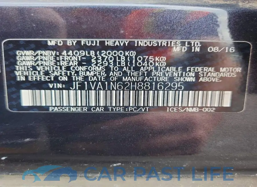 JF1VA1N62H8816295# 13