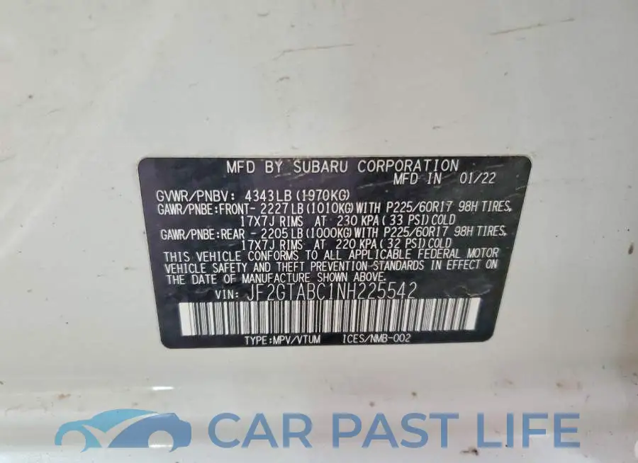 JF2GTABC1NH225542# 14