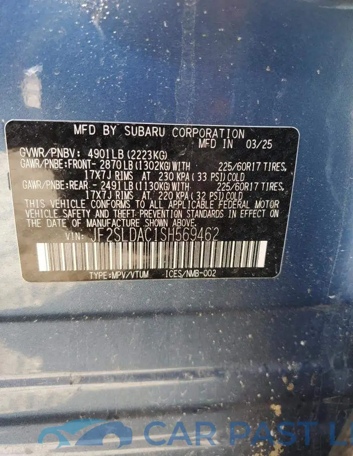 JF2SLDAC1SH569462# 13