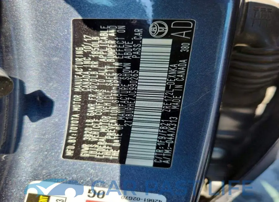 2T1BURHE7JC990265# 12