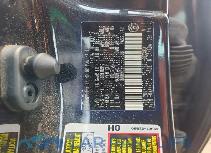 2T1BURHE8HC882506# 12