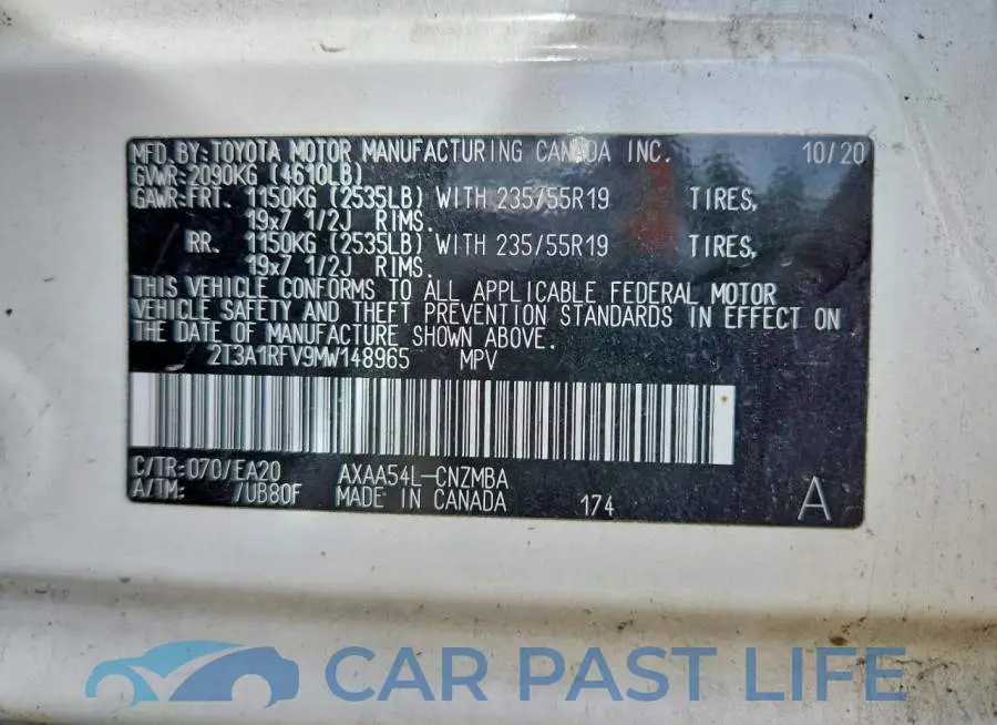2T3A1RFV9MW148965# 13