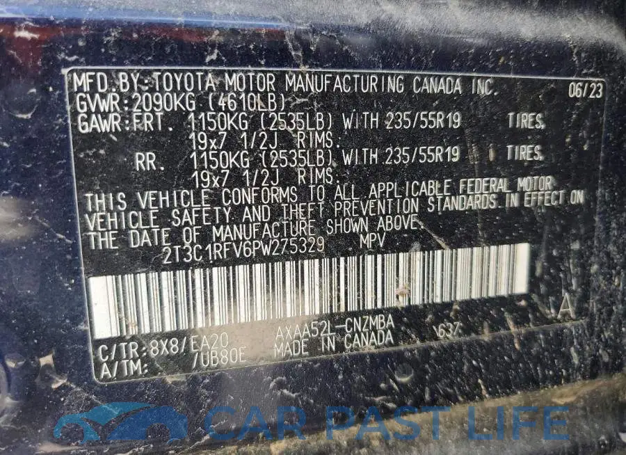 2T3C1RFV6PW275329# 13