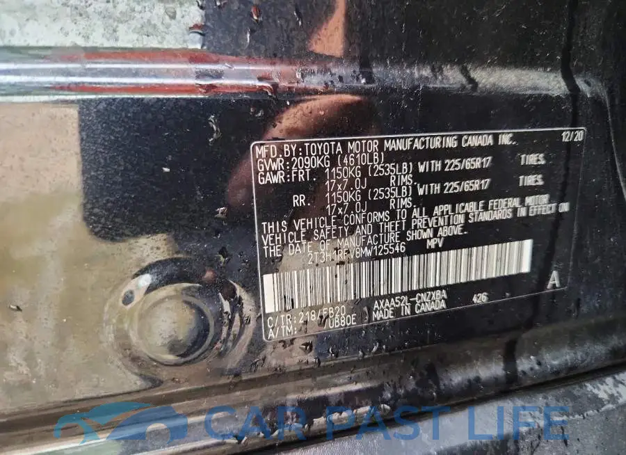 2T3H1RFV8MW125546# 12