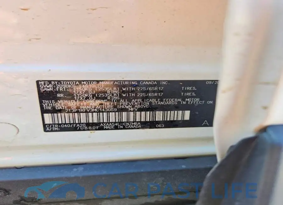 2T3P1RFV3MC143059# 13