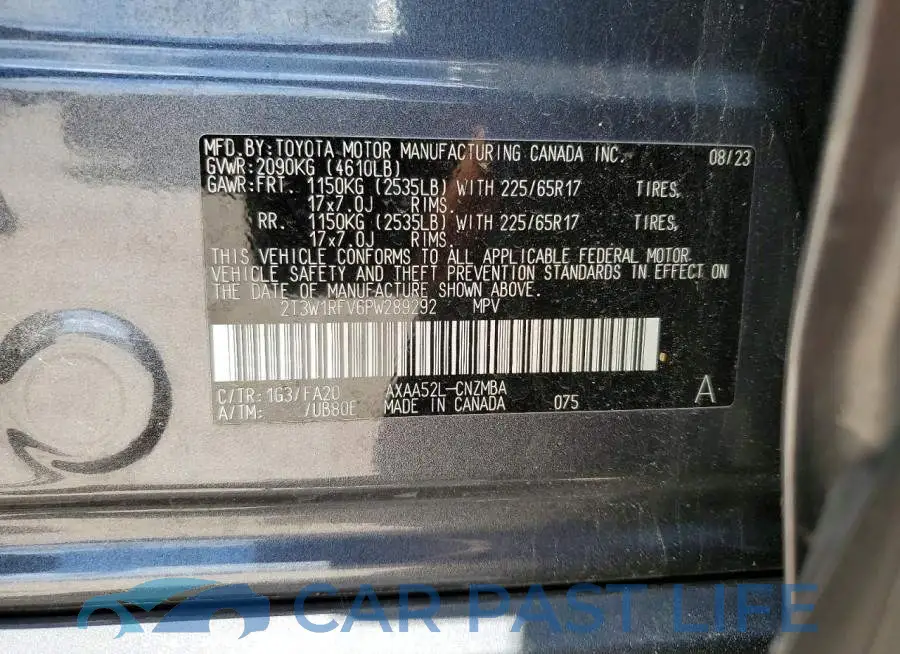 2T3W1RFV6PW289292# 13