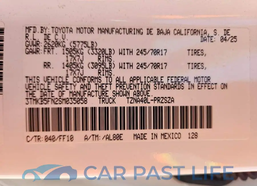 3TMKB5FN2SM035058# 13