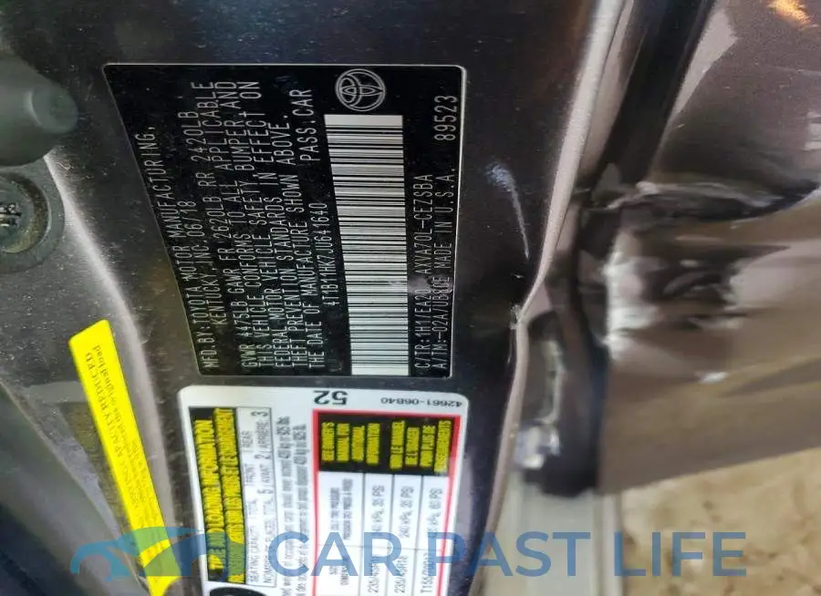 4T1B11HK7JU641640# 12