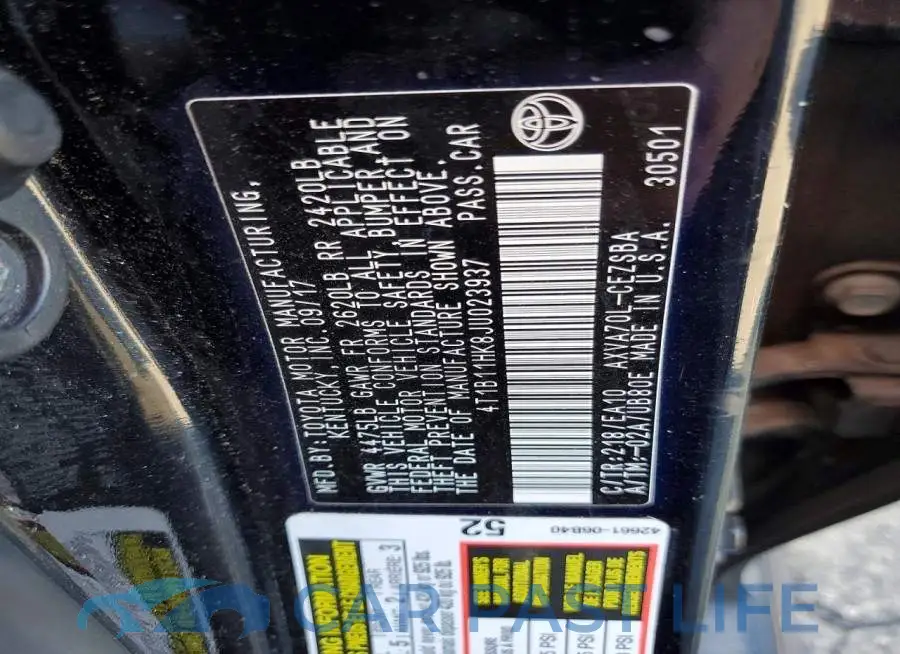 4T1B11HK8JU023937# 12