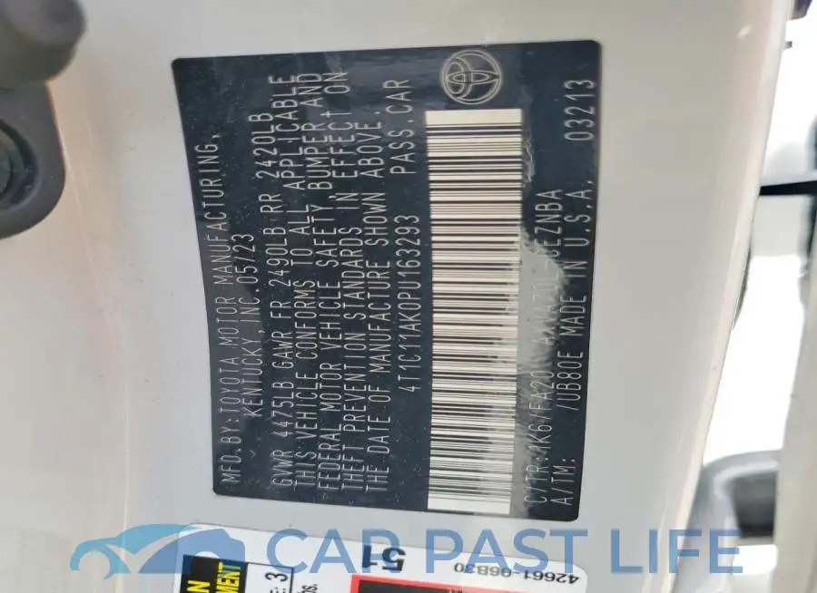 4T1C11AK0PU163293# 12