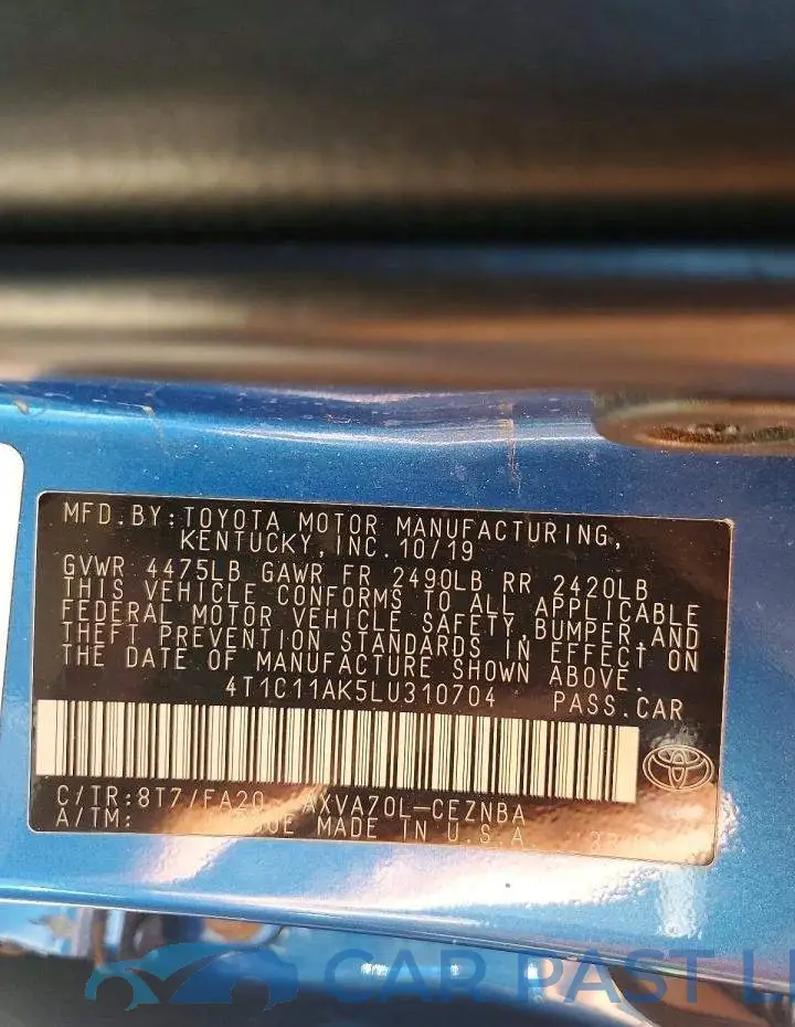 4T1C11AK5LU310704# 12