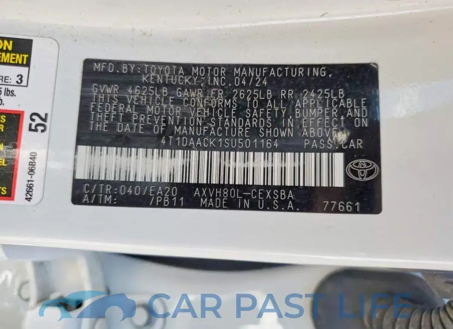 4T1DAACK1SU501164# 12