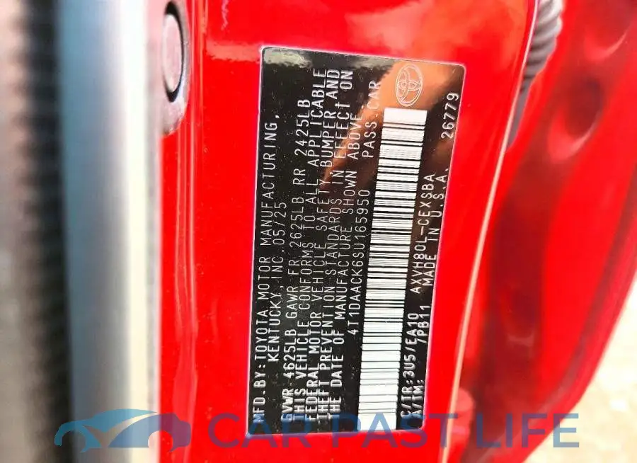 4T1DAACK6SU165950# 12