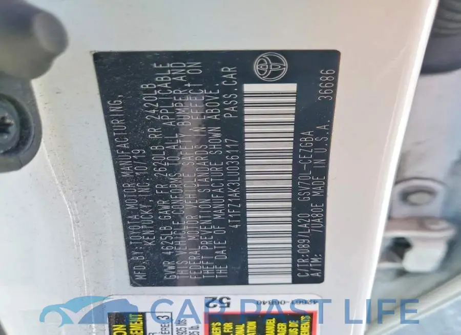 4T1FZ1AK3LU036117# 13
