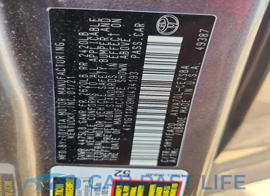 4T1G11AK8MU434193# 12
