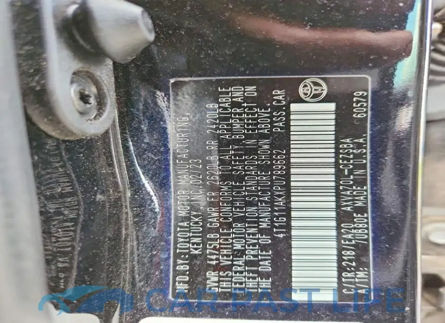 4T1G11AKXPU789662# 12