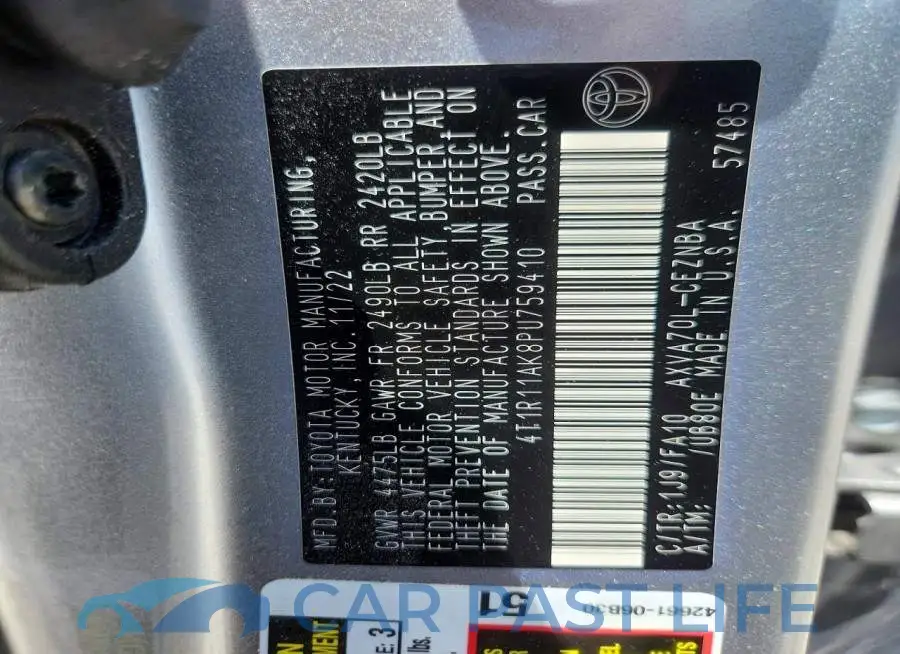 4T1R11AK8PU759410# 12