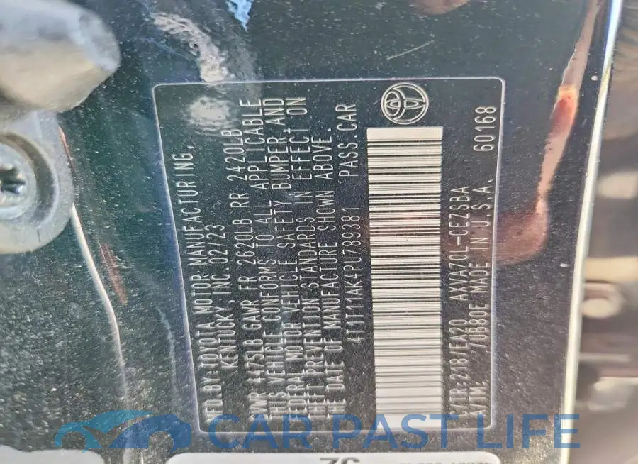 4T1T11AK4PU789381# 13