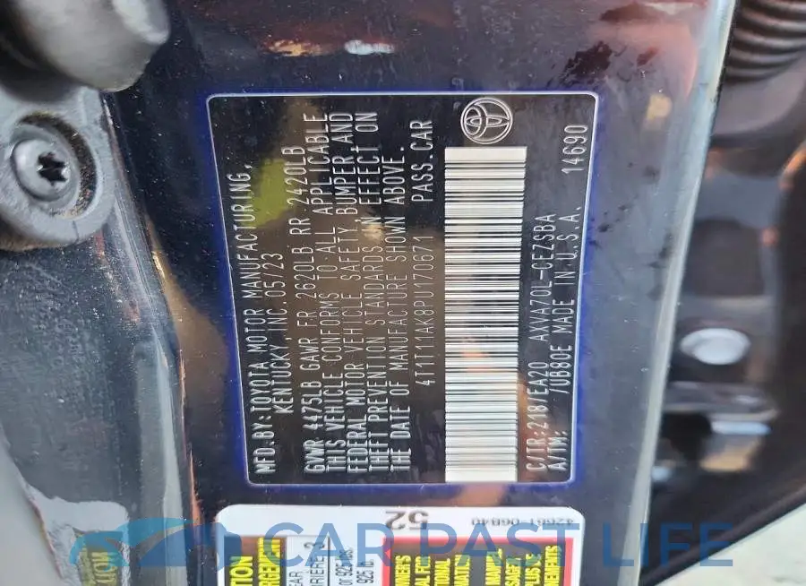 4T1T11AK8PU170671# 12