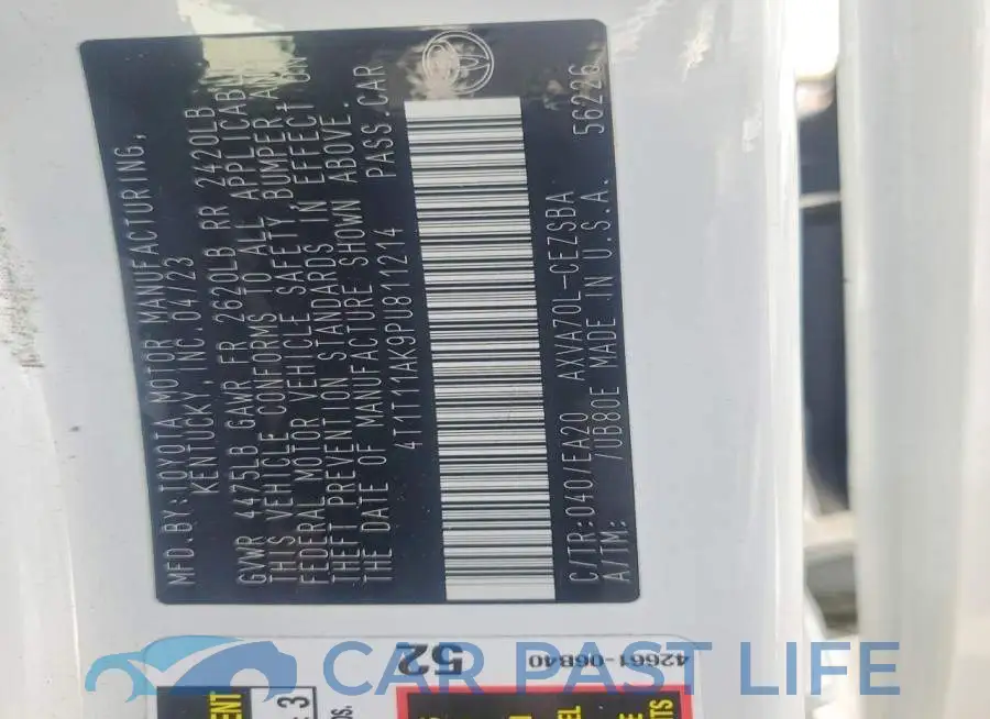 4T1T11AK9PU811214# 13
